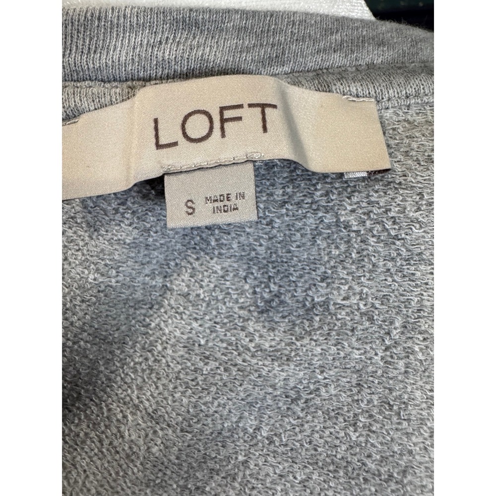 Loft Sweatshirt Gray Constellation Star Embroidered Long Sleeve Crew Neck S - Picture 8 of 9